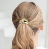 Tinoaly 3 Pcs Geometric Metal Hair Ties for Women, Gold