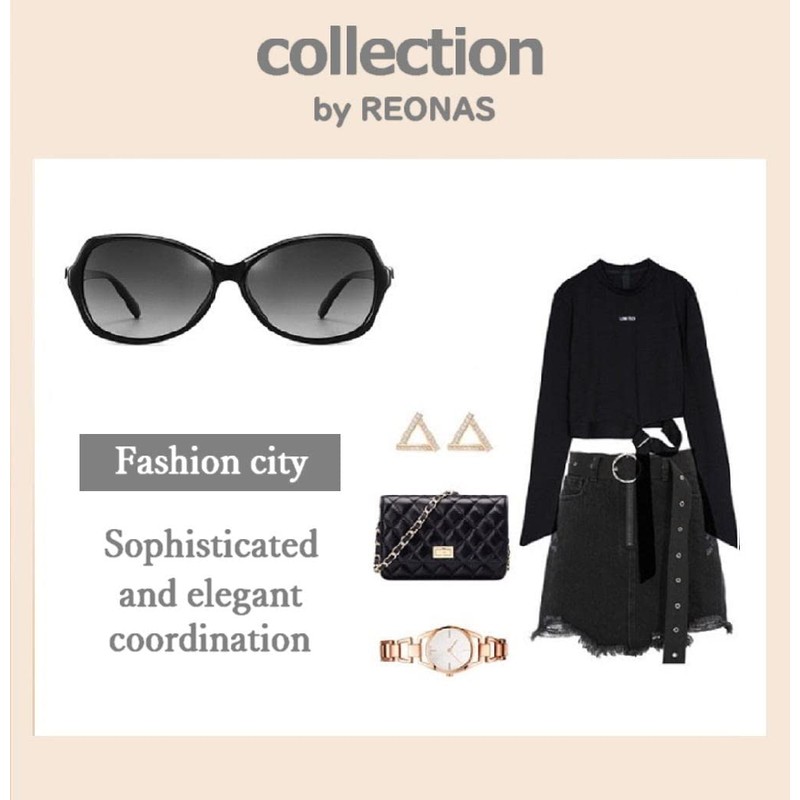 REONAS Polarized Sunglasses, Women's Fashion Sunglasses, Cool Elegant, Jewelry Frame,