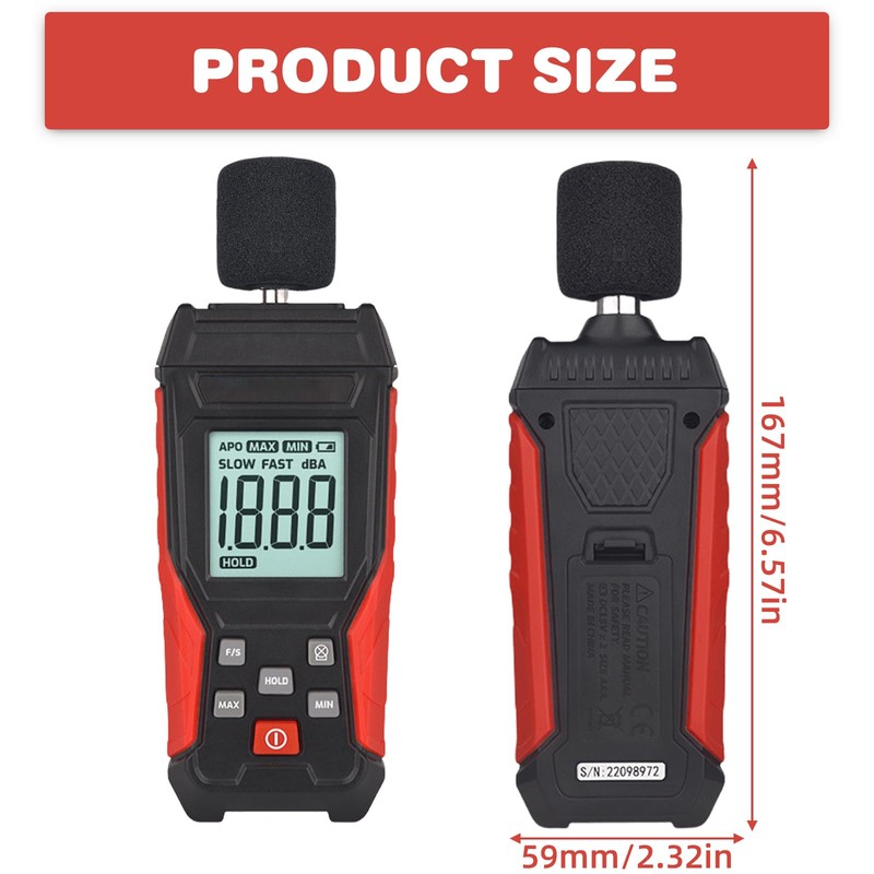 Decibel Meter, TA-650A Sound Level Meter, dB Meter Device Calibrated