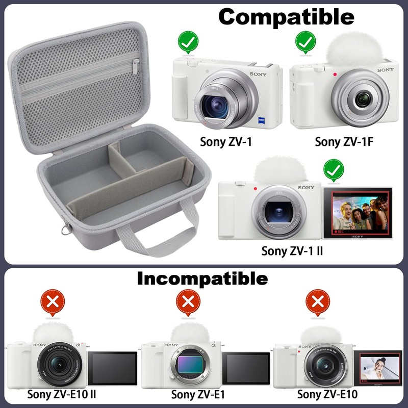 Baval for Sony ZV-1F/ZV-1/ZV-1 II Vlog Digital Camera Hard Carrying