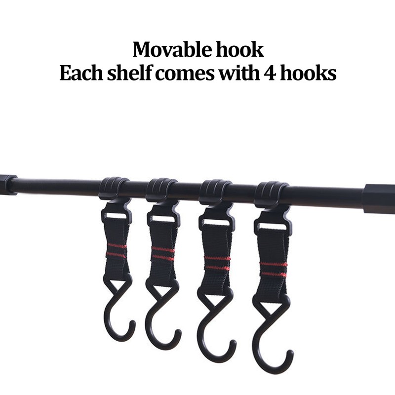 Folding Camping Shelf Desktop Storage Stand Rack Hanging Organizer with
