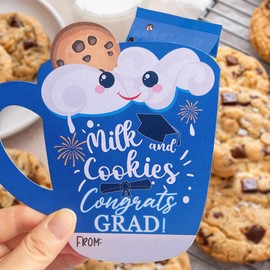 Cookies and Milk Gift Tags, Funny Cookies and Milk Kids Party Favors Decorations, Valęntines Day, Birthday, Easter, Graduation, Baby Shower, Chrįstmas Treats Decor, Cute Classroom Gifts Decor