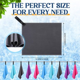 10 Pack Quick Dry Microfiber Camping Towels 25x32 cm Travel Hand Towel with Hang Loop Durable Lightweight Fast Drying Washcloths for Hiking Backpacking and Other Outdoor Adventures Yoga, 5 Colors