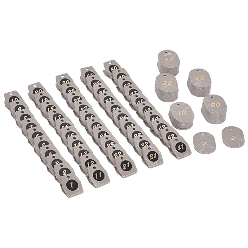 Marble Cloak Tickets (Brown, No. 1 - 50) Number Tag,