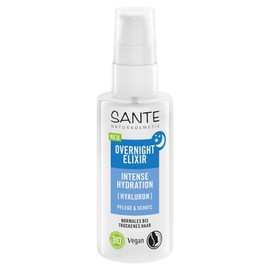 SANTE Naturkosmetik Overnight Elixir Intense Idration – 75 ml – Con Hyaluron & Aloe Vera Bio – Idratante – Leave In-Cura per capelli secchi – Vegano & Bio