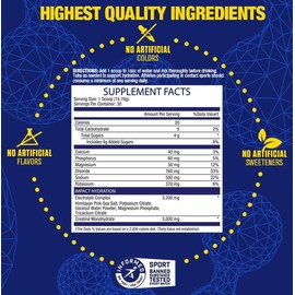 MHP Impact Hydration Electrolyte Creatine Sports Drink Mix, No Artificial Sweeteners or Colors, Performance, Recovery, Concussion Protection, Lemon Lime, 30 servings