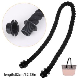 XoeLLe Pack of 2 Bag Handles, Bag Handles with 2 Buckles, Handle for Bags, Bag Accessories for Bag Strap Replacement, Bag Long Handle, Classic Black Rope Handle for Obag Canvas Bag