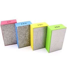 KEEYWOLT Diamond Hand Polishing Pads extremely Sharp for Sanding Concrete Glass Stone Granite Marble-60#,100#,200#,400# 4Pcs(Plane)…