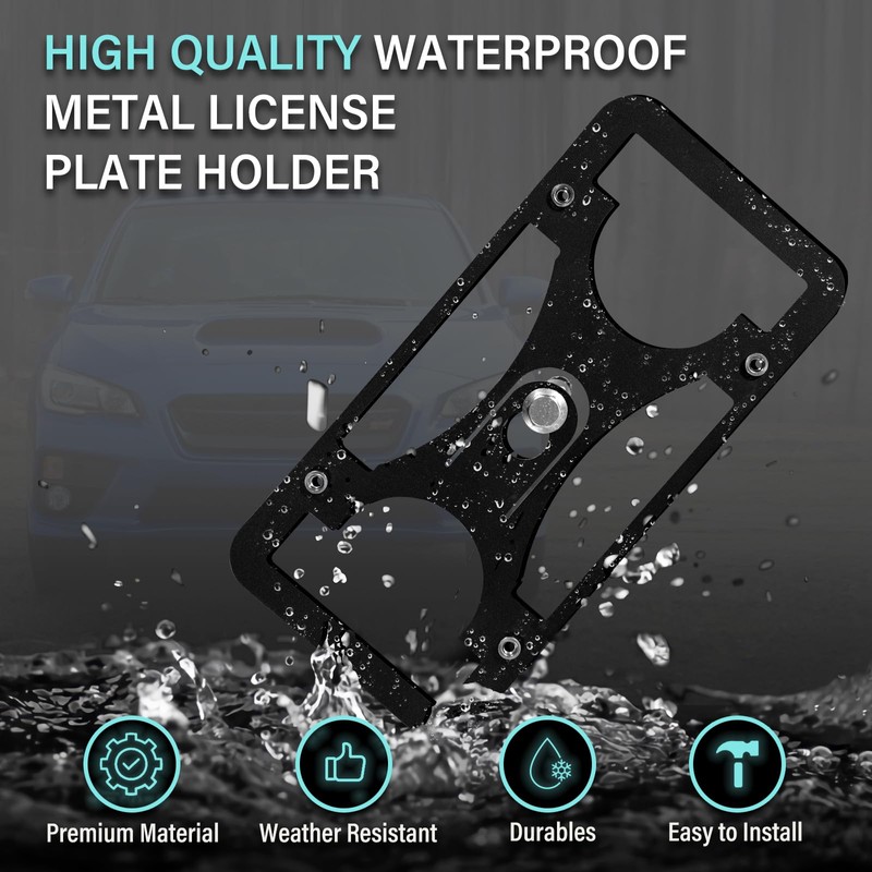 No Drill Front Bumper License Plate Mount Compatible with Compatible