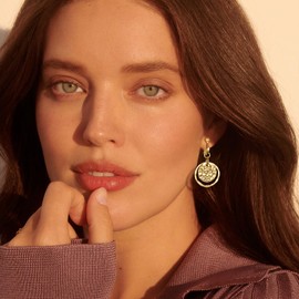 Awinesn Clip on Earrings for Women 14K Gold/Sterling Silver Plated Disc Earrings for Women Circle Drop Dangle Earrings Jewelry Hypoallergenic Hammered Gold Earring Non Pierced Earring Jewelry Gifts Wedding Party (Circle-G)