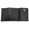 Custom Morgan Dollar Tails Brown Premium Shield Tri-fold Leather Wallet