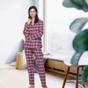 Mnemo Home Women's Long Flannel Pyjamas, 100% Cotton, Flannel, red