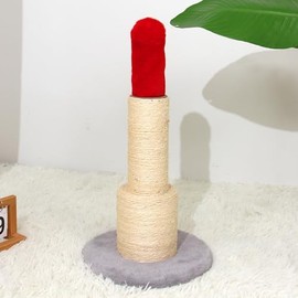 Lihaobm Cat Scratching Post for Indoor Cats- Elegant Lipstick-Inspired Sisal Rope Scratch Posts for Kittens or Small Cats, Red, 22.7 Inch
