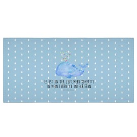 Mr. & Mrs. Panda 50 x 100 Hand Towel Whale Confetti - Gift, Holiday, Large, Restart, Children, Bath Towel, Sea Animals, Diet, Sea, New Beginning, Baby