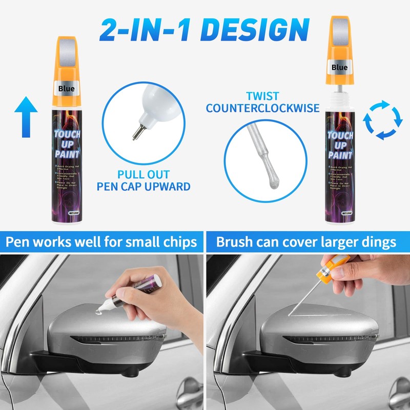 Beehero Pack of 2 Paint Pens, 2-in-1 Car Paint Pen