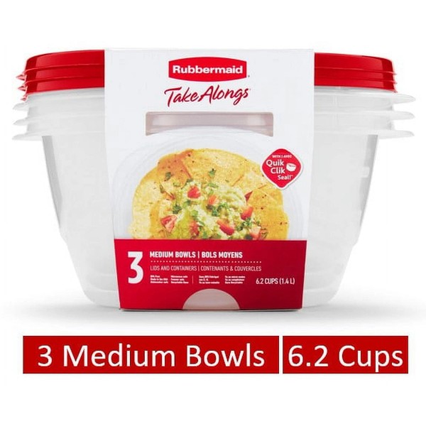 Unbranded Rubbermaid TakeAlongs 6.2 Cup Serving Bowl Food Storage Containers,Set