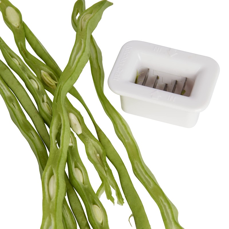 KitchenCraft Runner Bean Slicer, Plastic / Stainless Steel Easy-to-Use Bean