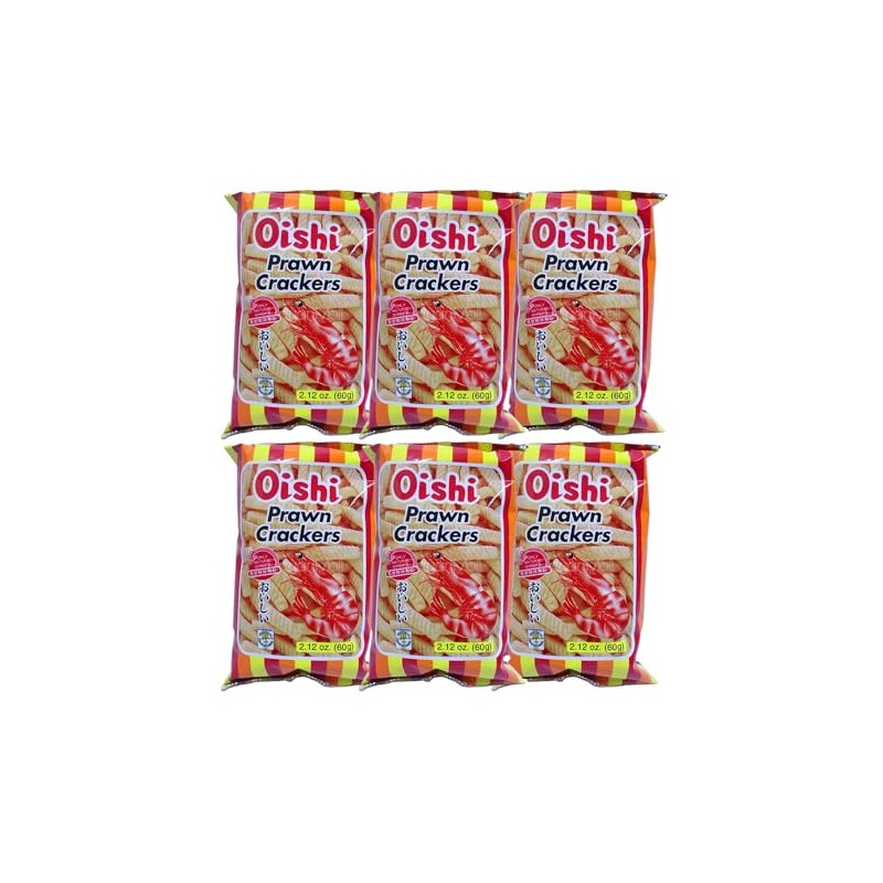 Oishi Prawn Crackers 60g (Pack of 10) Regular