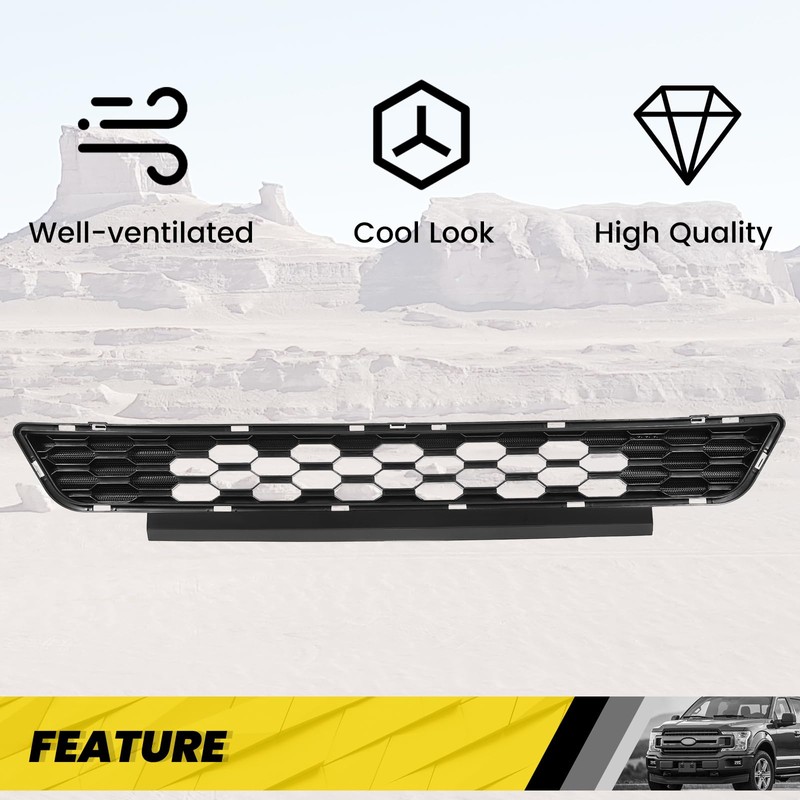 KUAFU Lower Radiator Front Grille Grill Compatible with 2015-2017 Ford