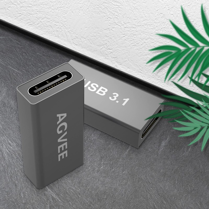 AGVEE 4 Pack USB-A Female to USB-C Female Adapter, Bidirectional