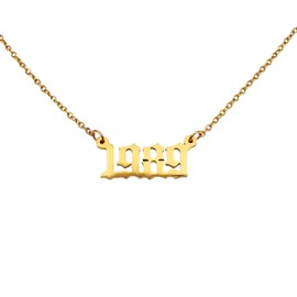 Zotair Year necklaces made from Tarnish free stainless steel 1980-2015 (1989 Gold)
