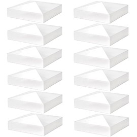 Hiceeden 12 Pack 5" x 5" Vinyl Fence Post Caps, Pyramid PVC Deck Post Caps, Decking Caps for Mailbox, Lamp Post, Deck, Dock, White