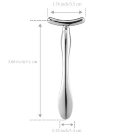 LISAPACK 2PCS Metal Eye Cream Applicator Wand Stick, Massager Tool for Facial Massage, Reduce Puffiness (Silver)