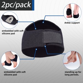 Meidlan Heel Protectors HeelCups Gel Heel Cushion Support for Plantar Fasciitis, ankle brace Heel Pain, Achilles Tendinitis, Dry Cracked Heels, Heel Pads for Men & Women (Gray, S)