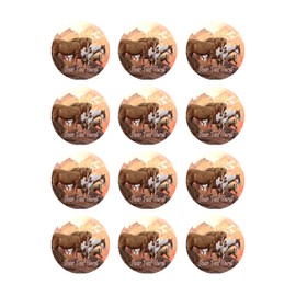 Wild Horses - Edible Cupcake Toppers - 2" cupcake (12 pieces/sheet)