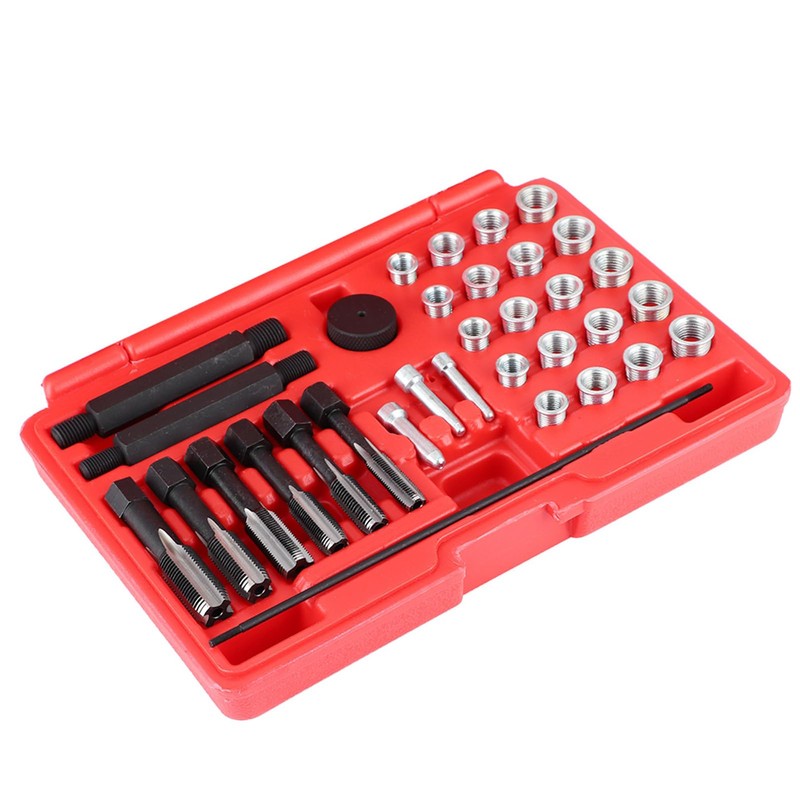 TKSE Glow Plug Thread Repair Kit,33PCS A3 Steel Glow Plug