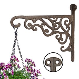 Dibor Hanging Basket Bracket Wall Mounted Garden Lantern Hook Cast Iron Bracket (A024)