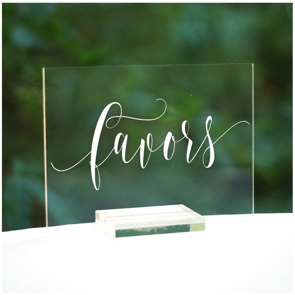 Cedar and Ink Modern Acrylic Calligraphy Table Numbers | Wedding Event Shower Engagement Restaurant | Glass Like Modern (Favors w/Acrylic Base)