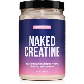 NAKED Creatine - Strawberry Flavored Creatine Monohydrate - Real Strawberry Powder, No Additives, Muscle Growth, Vegan, Non-GMO, Gluten Free, Soy Free - 45 Servings