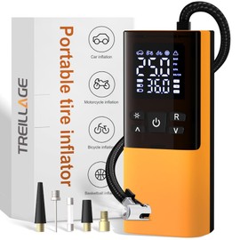Tire Inflator Portable Air Compressor, Air Pump for Car Tires 5X Faster 150 Psi Digital Pressure Gauge, LED Light and Auto Shut-off Cordless Pocket Portable Pump for Car, Motorcycle, Bike, Balls etc.