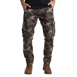 westAce Mens Cargo Pants Workwear Camo Military Army 100% Cotton Trouser (Jungle Camo, 34W x 30L)