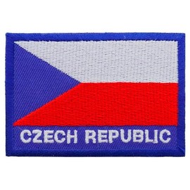Graphic Dust Czech Republic Flag Embroidered Iron On Patch Applique
