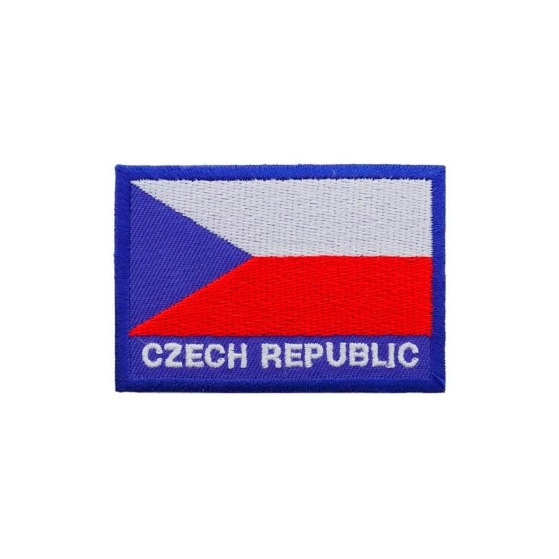 Graphic Dust Czech Republic Flag Embroidered Iron On Patch Applique