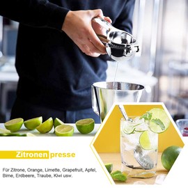 Manual Lemon Squeezer, Durable Hand Press, Lime Citrus Juicer, Fruit Manual Handpre, Quick and Effective Juicing, Super Easy to Clean, Silver