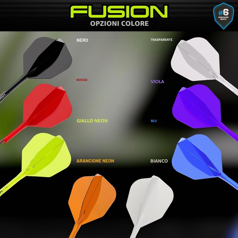 WINMAU Darts Fusion Integrated Flight & Shaft System – No.6