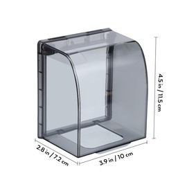 Ciieeo 3pcs Raised Waterproof Outlet Cover - Transparent Black Plastic Socket Protector for 86 Type Switches for Home Office Hotel