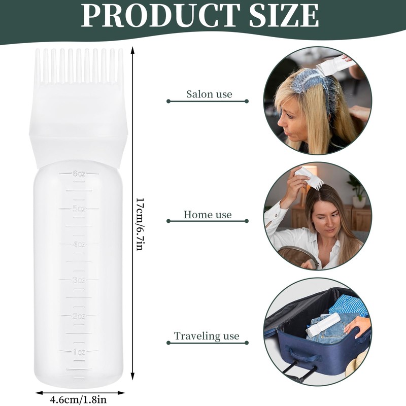 Pimoys Root Comb Applicator Bottle 6 Ounce, Oil Applicator for
