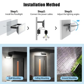 TOPAUBUB 100 W LED floodlight, 1 piece