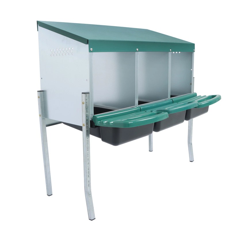 LABLT Chicken Nesting Box With Metal Legs 3 Holes Nesting