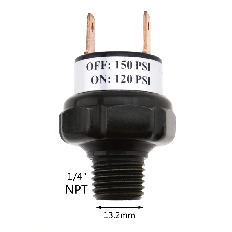 YINETTECH 120-150 PSI 1/4 NPT Pressure Control Switch 12V Air