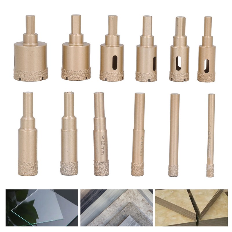 12Pcs Diamond Hole Saw Kit Carbon Steel 6 to 35mm