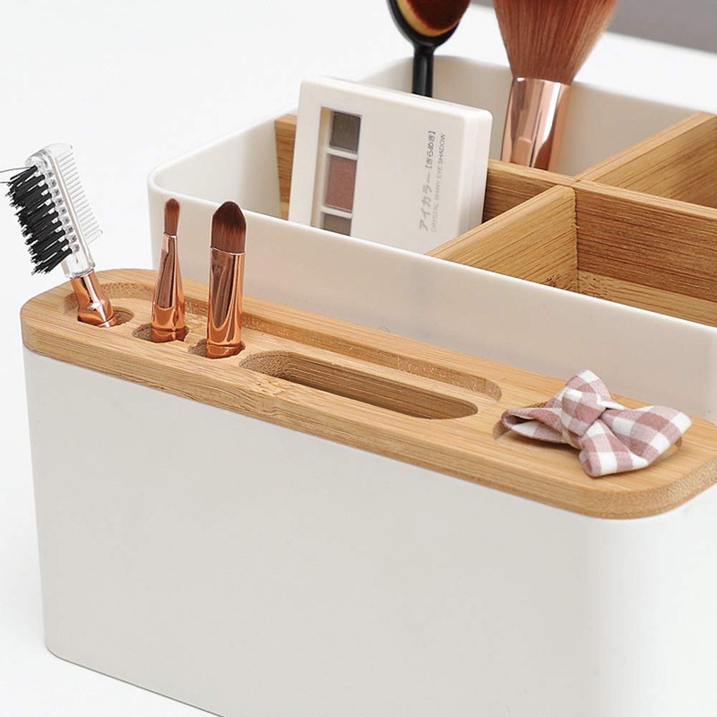 poeland Desktop Storage Box Pencil Pen Holder Makeup Brushes Organizer