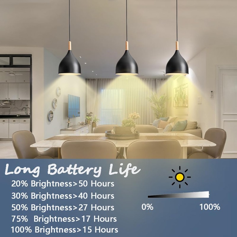 civaza Battery Operated Hanging Light with Remote,Kitchen Island Chandelier Set