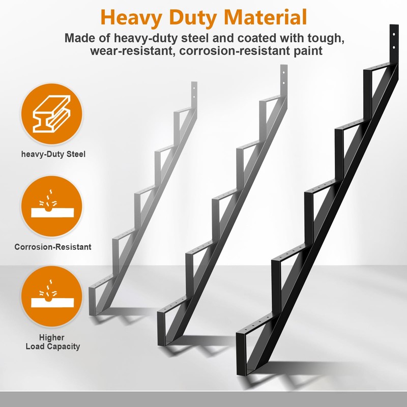 Zwinz Steel Stair Riser 5 Step 3 Pack, Metal Stair