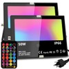 MELPO Led Flood Light Outdoor, 50W RGB Color Changing Landscape