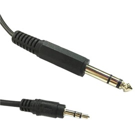 JacobsParts 5ft 3.5mm to 6.35mm (1/8" to 1/4") Male M-M TRS Stereo Aux Audio Adapter Conversion Cable for Record, Laptop, Headphones, Amplifier, Speakers